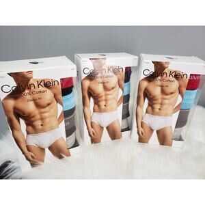 Lot 3 Calvin Klein 2XL 4 Pack Classic Fit 100% Cotton‎ Briefs Black Red Blue New
